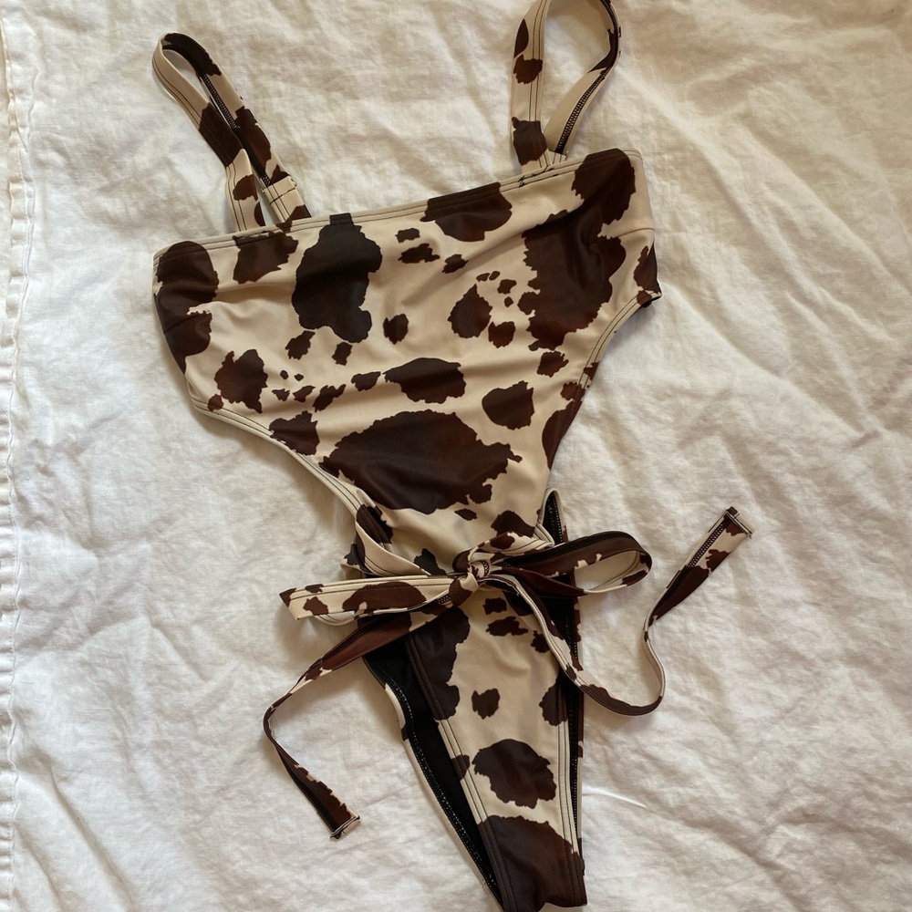 Cow print one piece
